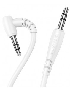 Borofone : Adaptador audio BL10 jack 3.5mm (macho - macho) 2 metros - blanco (blíster) 2