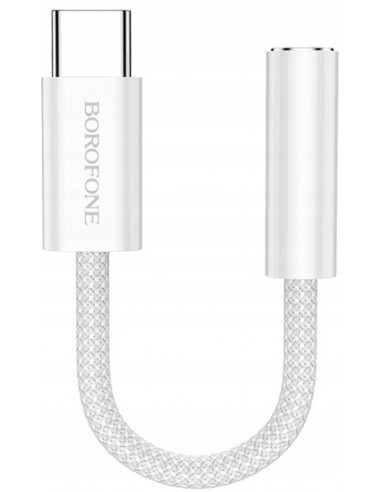 Borofone : Adaptador BV15 (USB-C / jack 3.5mm)  - blanco (blíster)
