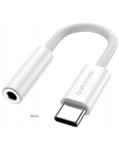 Borofone : Adaptador BV15 (USB-C / jack 3.5mm)  - blanco (blíster) 2