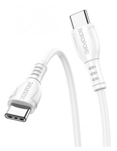 Borofone : Cable de datos BX51 (USB-C / USB-C) 60W - blanco (blíster) 2