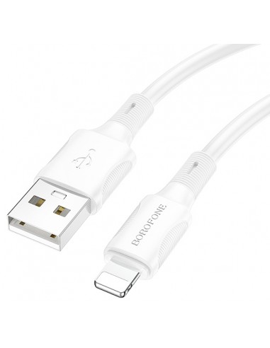 Borofone : Cable de datos BX80 (USB-A / Lightning) - blanco (blíster)