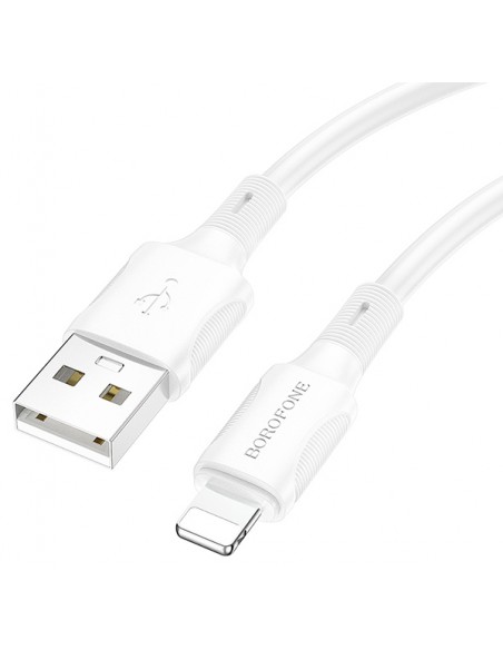 Borofone : Cable de datos BX80 (USB-A / Lightning) - blanco (blíster)