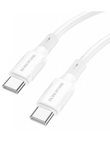 Borofone : Cable de datos BX80 (USB-C / USB-C) 60W - blanco (blíster)