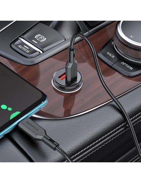 Borofone : Cargador de coche BZ18A (1 x USB-C 20W / 1 x USB-A 18W) - negro (blíster)