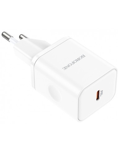 Borofone : Cargador de red BN6 QuickCharge 3.0 (1 x USB-C) 20W - blanco (blíster)