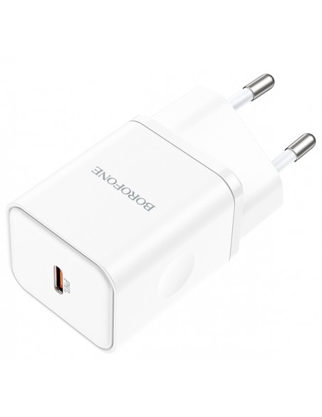 Borofone : Cargador de red BN6 QuickCharge 3.0 (1 x USB-C) 20W - blanco (blíster)