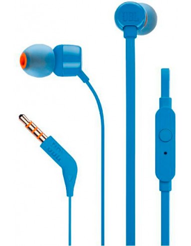 JBL : Manos libres con cable T110 - azul (blíster)