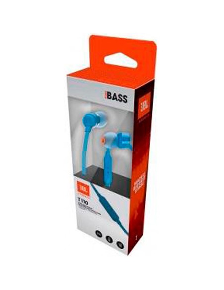 JBL : Manos libres con cable T110 - azul (blíster)