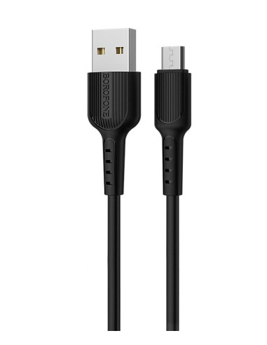 Borofone : Cable de datos BX16 (microUSB) - negro (blíster)