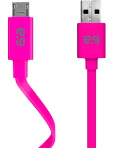 PureGear : Cable de datos Flat microUSB - rosa (blíster)