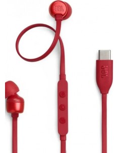JBL : Manos libres con cable T310C (USB-C) - rojo (blíster)