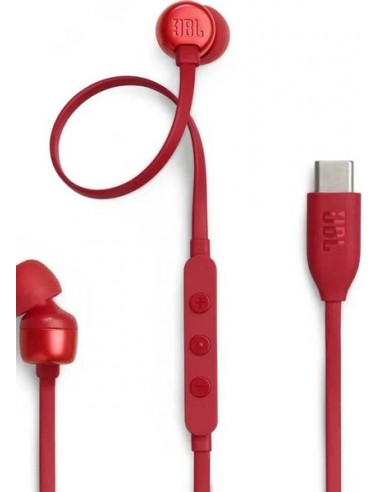 JBL : Manos libres con cable T310C (USB-C) - rojo (blíster)