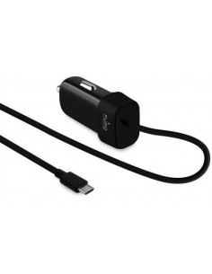 Puro : Cargador de coche microUSB 1A - negro (blíster)