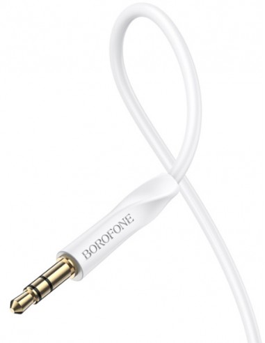 Borofone : Adaptador audio BL16 jack 3.5mm (macho - macho) - blanco (blíster)