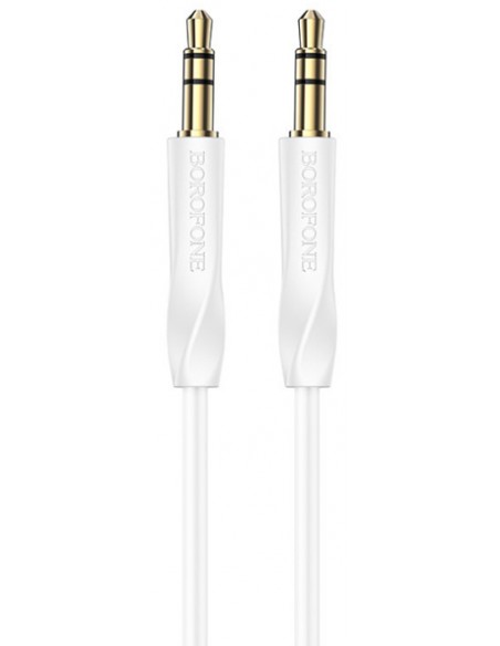 Borofone : Adaptador audio BL16 jack 3.5mm (macho - macho) - blanco (blíster)