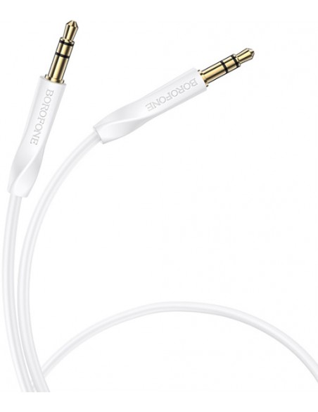 Borofone : Adaptador audio BL16 jack 3.5mm (macho - macho) - blanco (blíster)