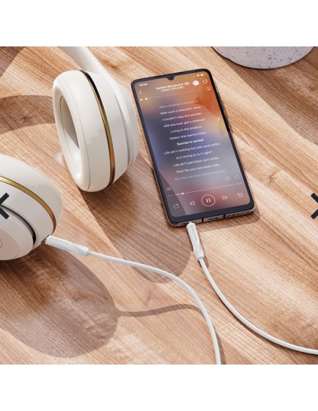 Borofone : Adaptador audio BL16 jack 3.5mm (macho - macho) - blanco (blíster)