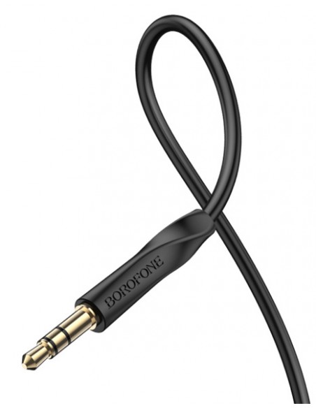 Borofone : Adaptador audio BL16 jack 3.5mm (macho - macho) - negro (blíster)