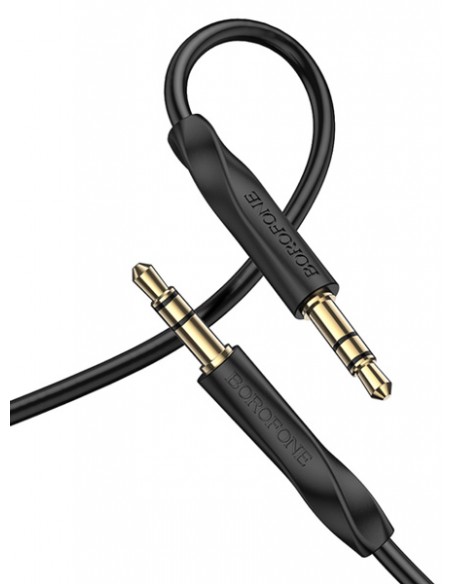 Borofone : Adaptador audio BL16 jack 3.5mm (macho - macho) - negro (blíster)