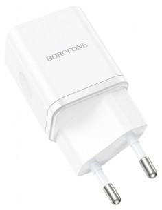 Borofone : Cargador de red BN6 QuickCharge 3.0 (1 x USB-C) 20W - blanco (blíster) 2