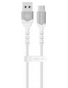 Blavec : Cable de datos trenzado (USB-C / USB-C 100W) - blanco-plata (blíster)