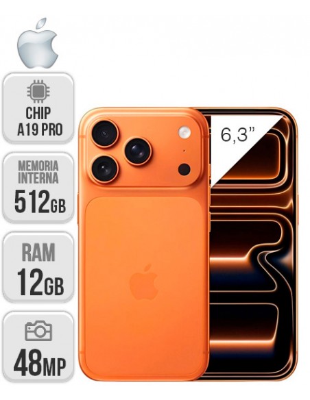 Apple : iPhone 17 Pro 512GB - Naranja cósmico