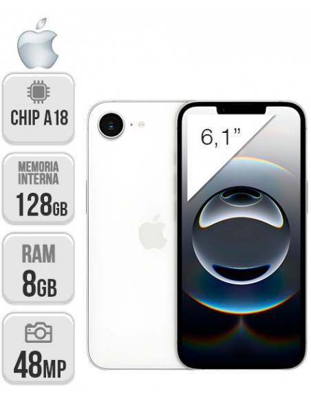 Apple : iPhone 16e 128GB - blanco