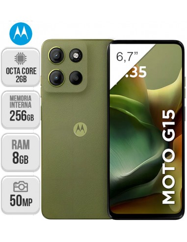 Motorola : Moto G15 4G 8/256GB - verde