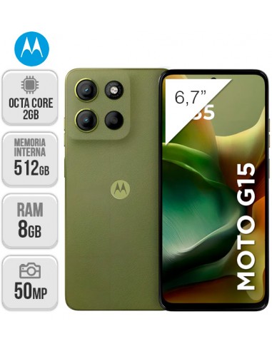Motorola : Moto G15 4G 8/512GB - verde