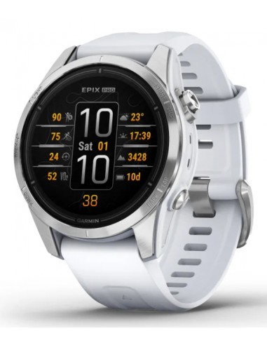 Garmin : epix Pro (Gen 2) 3,05 cm (1.2") AMOLED 42 mm Digital 390 x 390 Pixeles Pantalla táctil Plata Wifi GPS (satélite)
