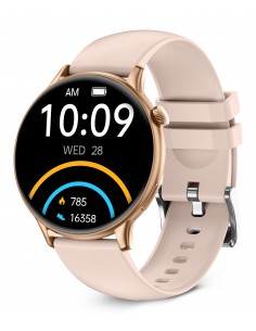 Ksix : Smartwatch Core 2, Pantalla AMOLED 1,43", Aut. 5 días, Modos deporte y salud, Llamadas, Asistentes de voz, Rosa