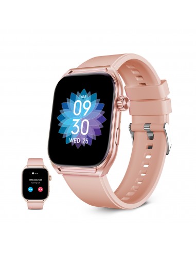 Ksix : Smartwatch Urban Move, Pantalla AMOLED 2.06", Autonomía 5 días, Modo deporte y salud, Manos libres, IP67, Rosa
