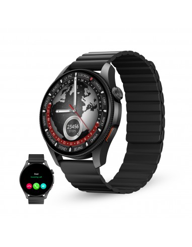 Ksix : Smartwatch Horizon, GPS, Pantalla AMOLED 1.43", Autonomía 10 días, Brújula digital, 3 ATM, Modo deporte y salud, Negro
