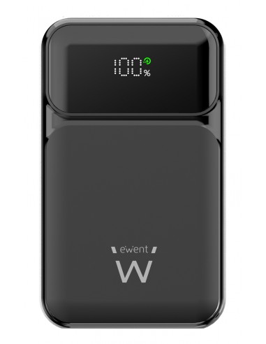 Ewent : Power Bank de 65W y 20,000 mAh  Batería Externa de Carga Rápida con Entrada y Salida USB-C