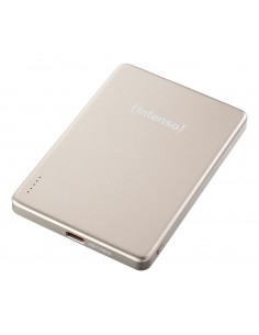 Intenso : MW5000 Batería Externa Magnética 5000 mAh  Compatible con MagSafe, Carga Inalámbrica 15W, USB-C PD 20W, Delgada y Com