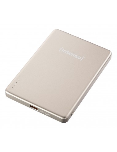 Intenso : MW5000 Batería Externa Magnética 5000 mAh  Compatible con MagSafe, Carga Inalámbrica 15W, USB-C PD 20W, Delgada y Com