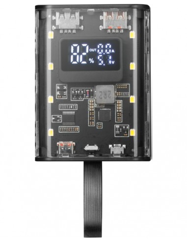 Mars Gaming : MPK-10K, Power Bank Compacta 22.5W, Carga Rápida QC3.0 & PD3.0 10000mAh, Monitorización Inteligente de Batería con