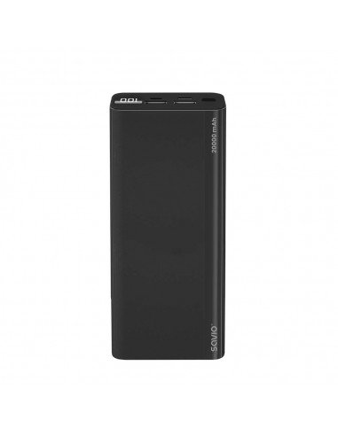 Savio : power bank BA-05 20000 mAh czarny Polímero de litio Negro