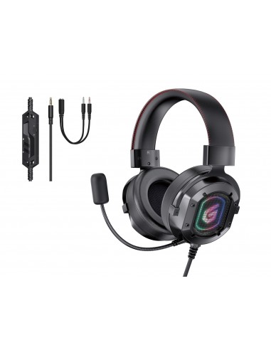 Conceptronic : ATHAN03B auricular y casco Auriculares Alámbrico Diadema Juego Negro