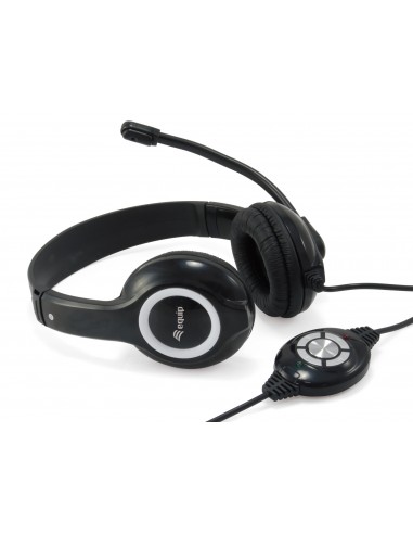 Equip : 245301 auricular y casco Auriculares Alámbrico Diadema Llamadas/Música USB tipo A Negro