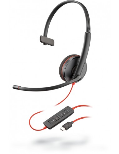 HP Poly : Blackwire C3210 Auriculares Alámbrico Diadema Oficina/Centro de llamadas USB Tipo C Negro