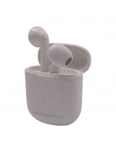 Mars Gaming : MHI-ECO, Auriculares Inalámbricos TWS Ecológicos, Bluetooth 5.1, Micrófono, Material Orgánico Wheat Straw