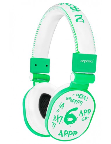 Approx : APPDJGLG auricular y casco Auriculares Alámbrico Música Verde, Blanco