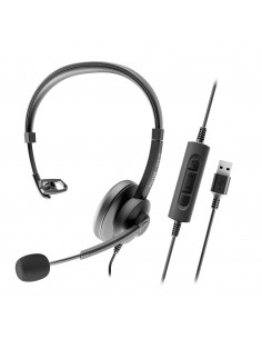 Axtel : AXH-ACEUCM auricular y casco Auriculares Alámbrico Diadema Oficina/Centro de llamadas USB Type-C / USB Type-A Negro