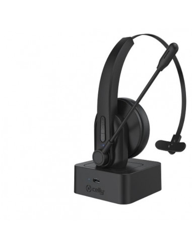 Celly : SWHEADSETMONO Auriculares Inalámbrico Diadema Oficina/Centro de llamadas Bluetooth Base de carga Negro