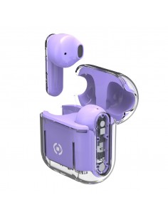 Celly : SHEER Auriculares True Wireless Stereo (TWS) Dentro de oído Llamadas/Música Transparente, Violeta