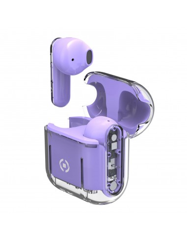 Celly : SHEER Auriculares True Wireless Stereo (TWS) Dentro de oído Llamadas/Música Transparente, Violeta