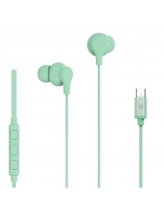 Celly : UP1600TYPECGN auricular y casco Auriculares Alámbrico Dentro de oído Llamadas/Música USB Tipo C Verde