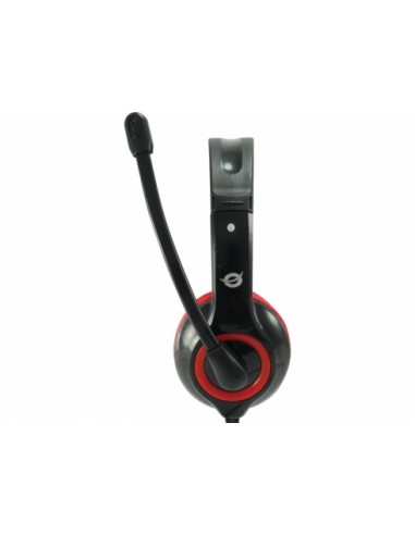 Conceptronic : CCHATSTARU2R auricular y casco Auriculares Alámbrico Diadema Llamadas/Música USB tipo A Rojo