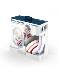 Gembird : MHS-03-WTRD auricular y casco Auriculares Alámbrico Diadema Llamadas/Música Rojo, Blanco